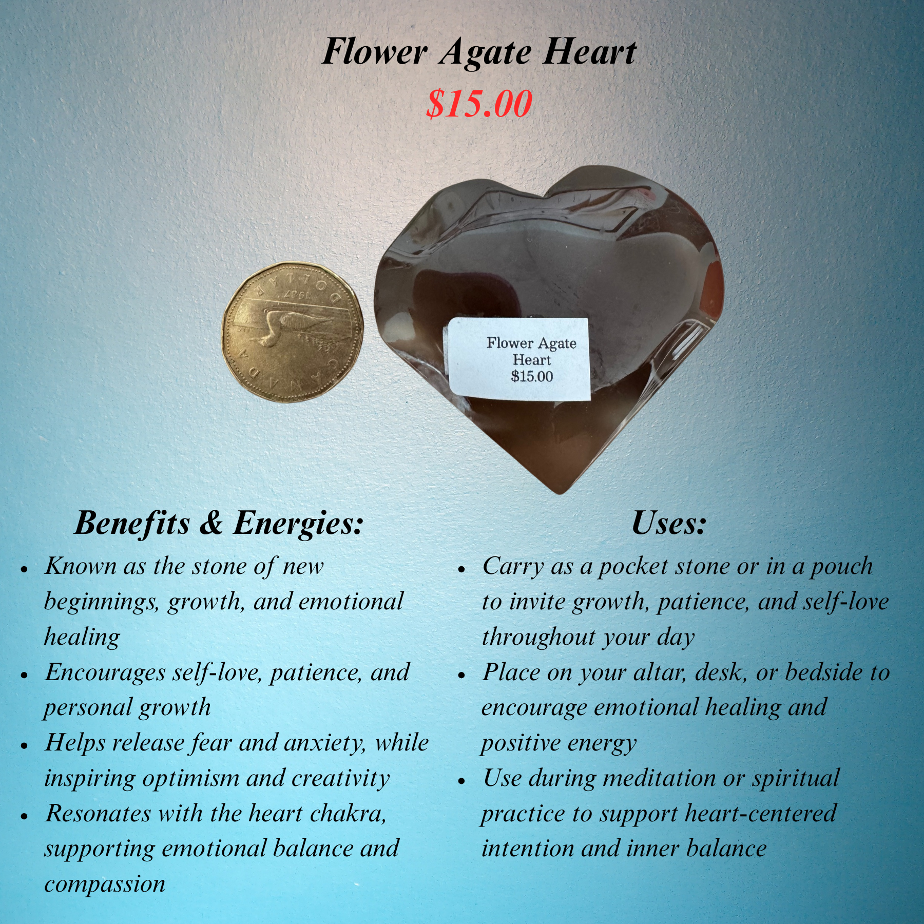 Flower Agate Heart
