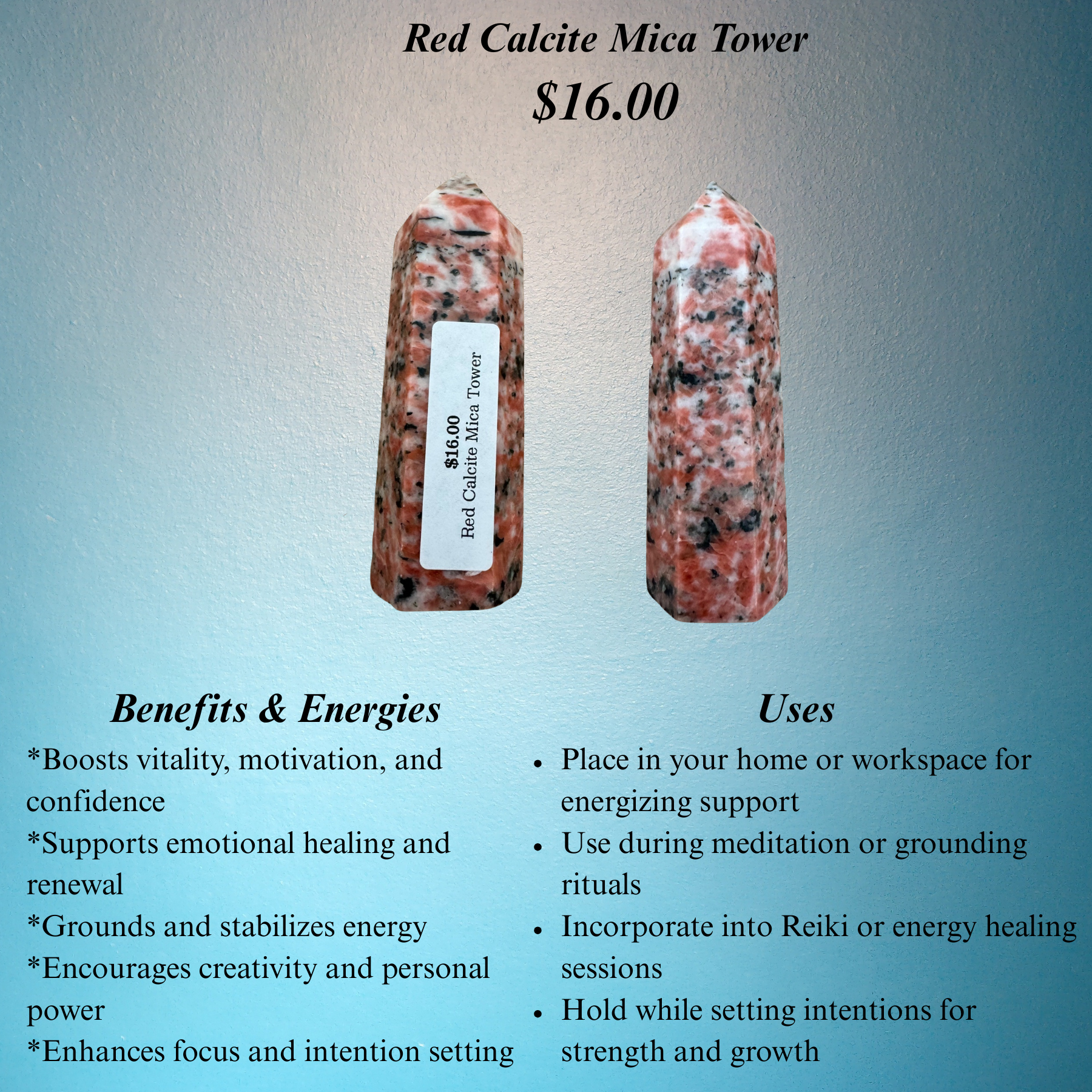 Red Calcite Mica Tower