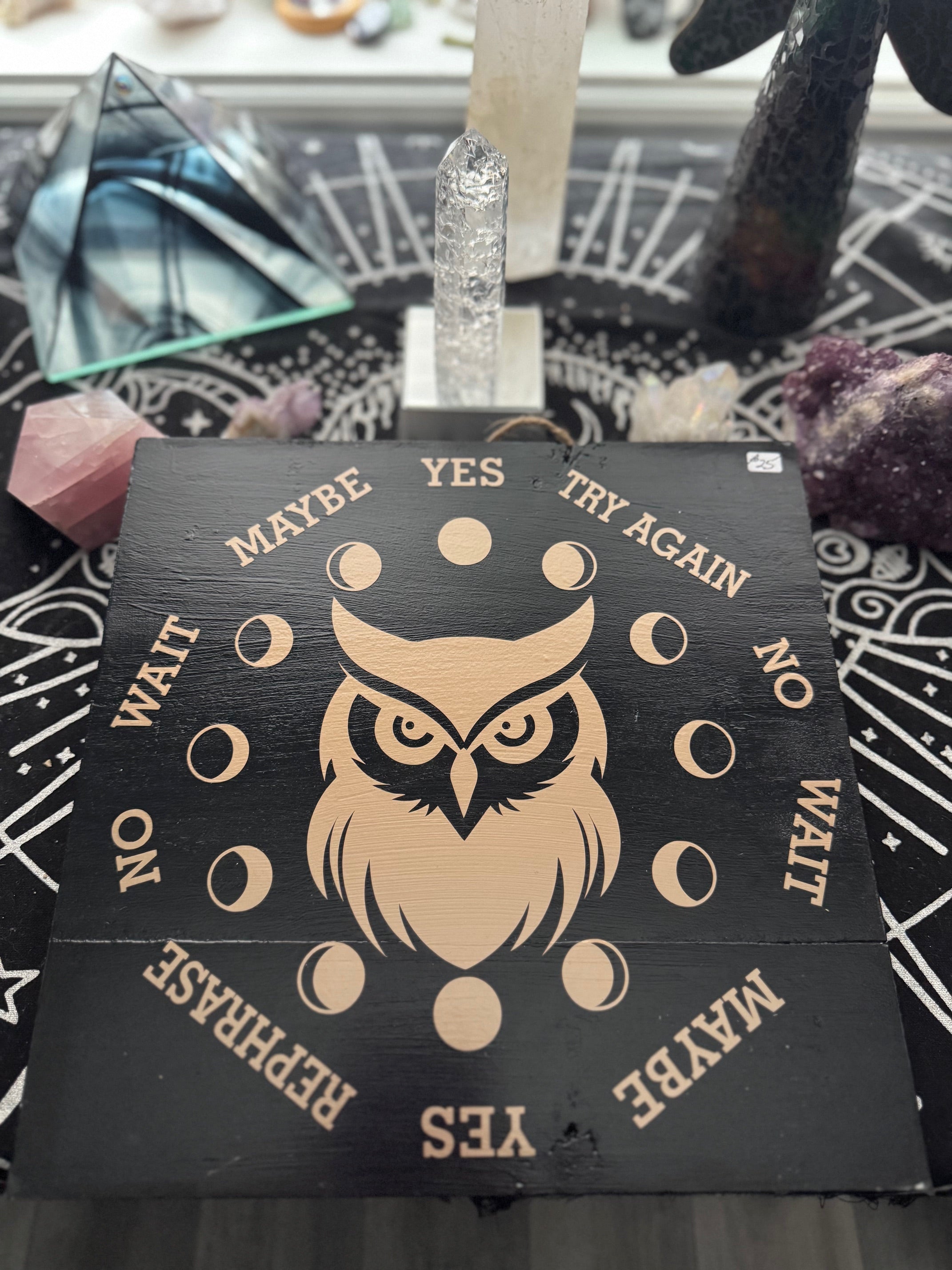 Handcrafted Pendulum Divination Board - OWL