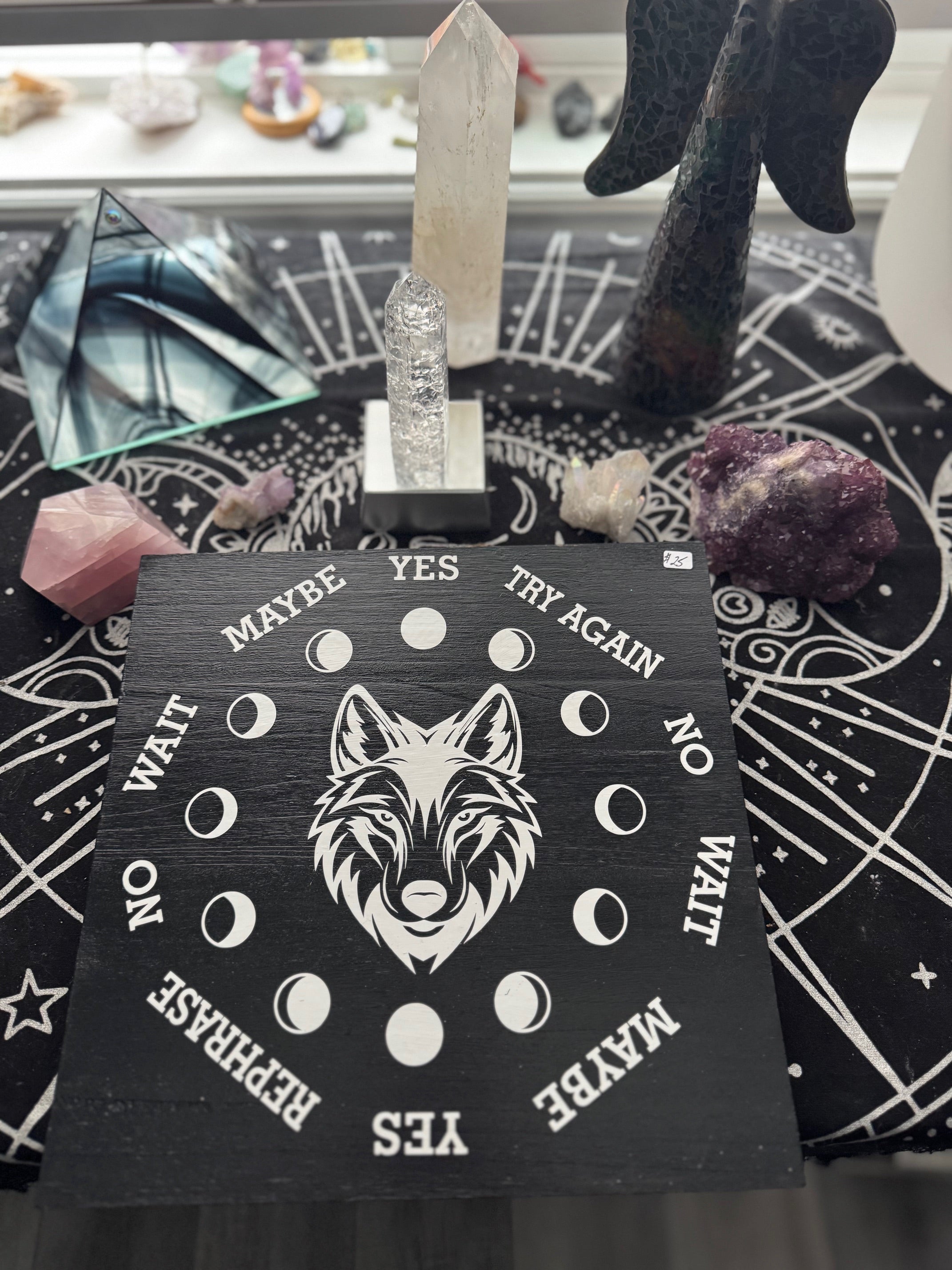 Handcrafted Pendulum Divination Board - WOLF